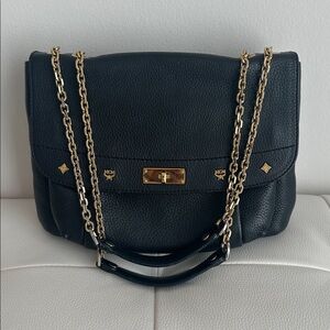 EUC MCM Leather Two-Way Bag/Charms Shoulder Bag